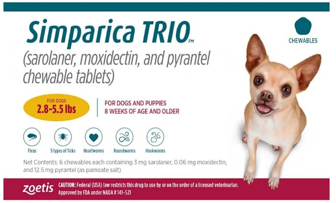 Simparica TRIO for Dogs Flea & Tick Treatment